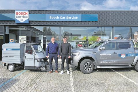 Andreas und Justin Junge vom Autohaus Junge in Neustadt.