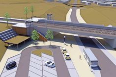 So könnte nach ersten Ideen der gemeinsame Bahnhaltepunkt in Ratekau aussehen. (Grafik: Agentur BahnStadt)
