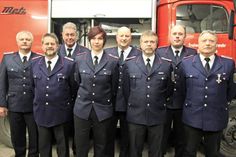 Der Vorstand der Gemeindewehr Dahme mit Axel Wildfang, Andreas Horstmann, Gunnar Schell, Sarah Grimm, Stefan Herrmann, Manfred Lübke, Wolfgang Thomas und Uwe Kuß (v.lks.).