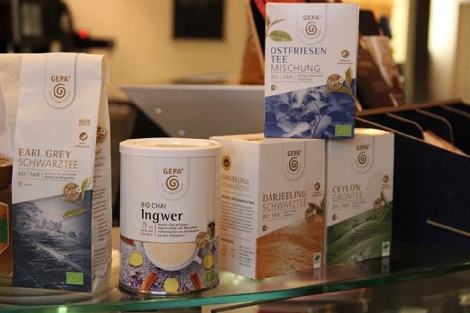 Im Stadtcafe gibt es mit zunehmender Tendenz Fairtrade Produkte für den Verzehr vor Ort oder zur Mitnahme.