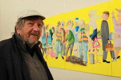 Elmar Gehlen vor dem Hauptwerk seiner Ausstellung, dem „Panorama“.