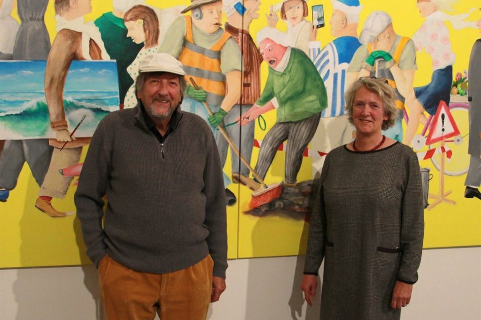 Elmar Gehlen mit der Leiterin des Haus-Ralfs-Hauses Anke Kessenich.