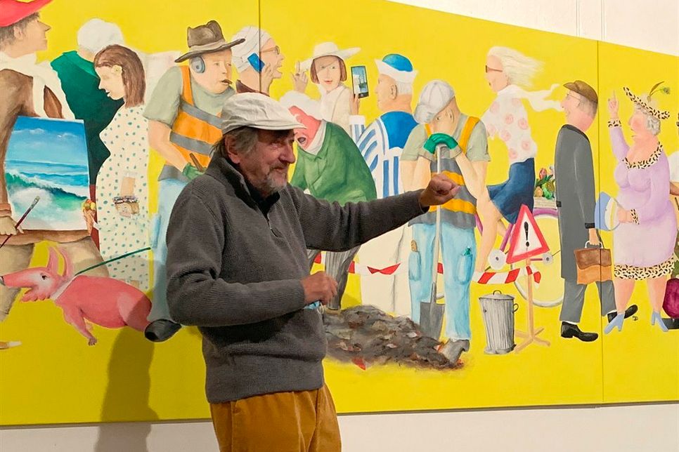 Auch ein Kunstgenuss: Der Künstler erklärt sein Werk.