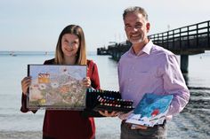 Franziska Gehrts (Werbeagentur „Art &amp; Design“ Lübeck) und Christian Rogge (Tourismus-Agentur Lübecker Bucht).