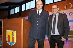 Bürgermeister Harald Behrens (re.) mit Wehrführer Stefan Herrmann.