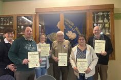 Martina Buchholz, Reimo Voß, Ruth Schöning, Wolfgang Schütt, Traudi und Ingo Hoffmann (v. lks.).