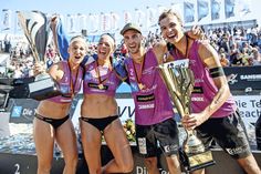 Die Titel der Deutschen Meister sicherten sich Victoria Bieneck/Isabel Schneider (Hamburger SV) und Julius Thole/Clemens Wickler (ETV Hamburg). (Foto: Joern Pollex/Hoch Zwei)