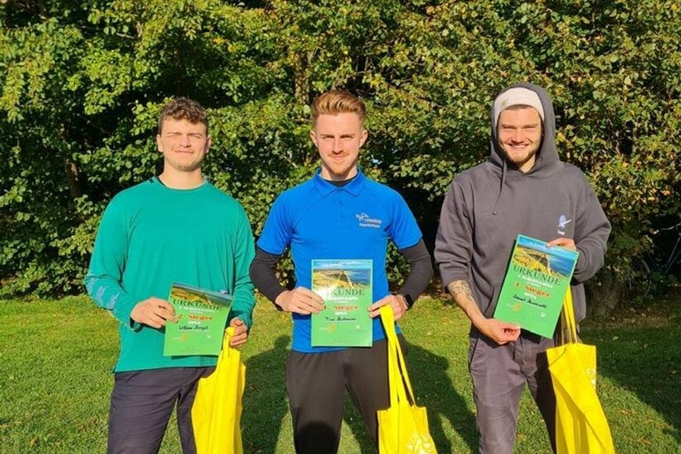 Die Gewinner des Open William Kringel, Timo Hartmann, Lennart Hannawald (v. lks.).