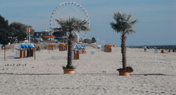 Der Blick vom Strand auf das Riesenrad