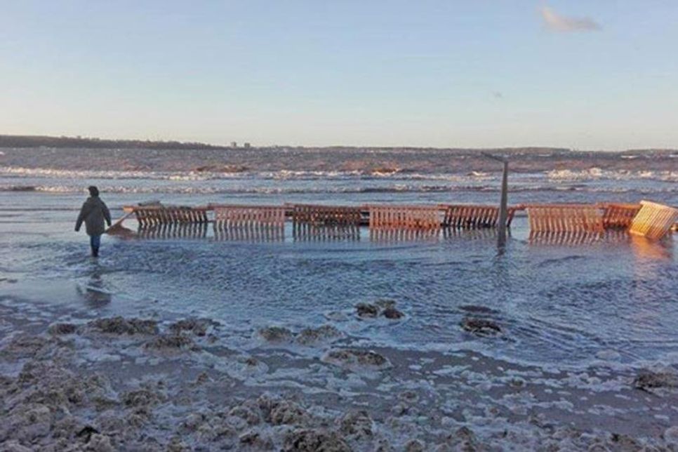 Erhebliche Sandverluste und Schäden gibt es am Strand von Laboe.?