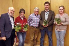 Der neue Vorstand des Umweltbeirats der Stadt Bad Schwartau mit der Bürgervorsteherin Wiebke Zweig (r.) und Stadtjäger Wolfgang Scharf (l.): Andrea Schwabe, Rudolf Meisterjahn (m.) und Kay Bansemer.  (Foto: Umweltbeirat/hfr)
