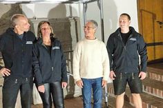 Geru¨stbau Heringsdorf v.l.n.r.: Inh. Karsten Basalla, Heike Krause, P. Michael Thermann, Max Jochmann.