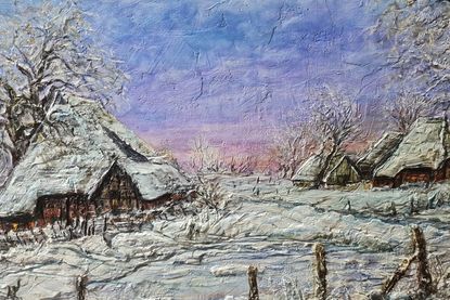 „Katen im Schnee“ von Paul Schubert.