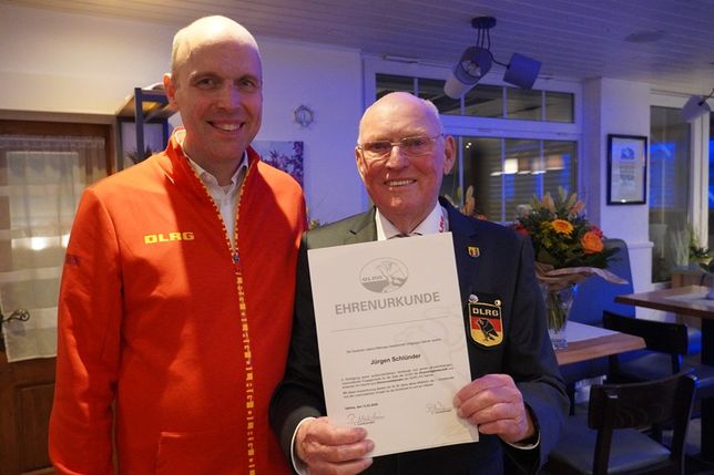 Jürgen Schlünder (re.) mit Jochen Möller, dem Vertreter des Landesverbandes.