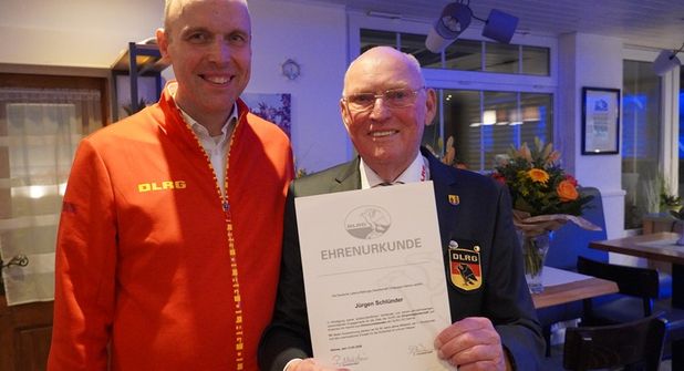 Jürgen Schlünder (re.) mit Jochen Möller, dem Vertreter des Landesverbandes.