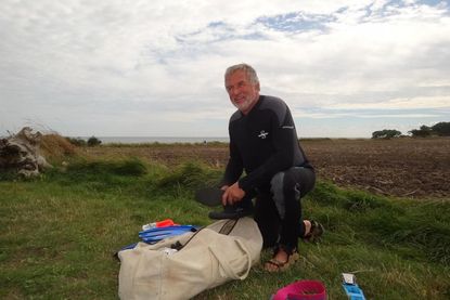 Uwe Morgenroth vor einem Tauchgang in der Ostsee. (Foto Uwe Morgenroth)