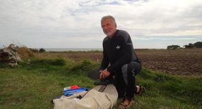 Uwe Morgenroth vor einem Tauchgang in der Ostsee. (Foto Uwe Morgenroth)