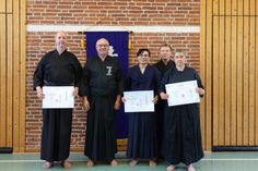 Sven Johannßen, Sensei Karl-Heinz Lübcke, Thien-An Nguyen, Harald Herrmann-Trentepohl und Nadine Faase (v. lks.) vom Neustädter LC.
