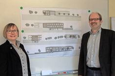 Werkleiterin Vera Litzka und Architekt Professor Ingo Lütkemeyer zeigen das neue Verwaltungsgebäude.