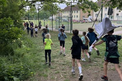 Die Kinder liefen um jede Minute und strengten sich besonders an.