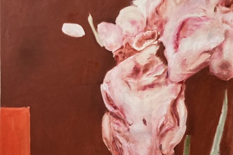 Maren Goldenbaum-Henkel, aus der Serie: Florale Auflösungen. Über die Vergänglichkeit schöner Erscheinungen. Öl auf Leinwand.