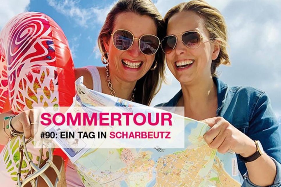 Die reporter-Redakteurinnen Gesche Muchow (lks.) und Kristina Kolbe sind mit ihrem Podcast „Ostsee-Perlen“ sechs Wochen lang auf großer Sommertour.