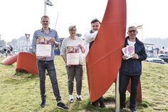 Sebastian Bruch (LTM, von links), Sigrid Petersen (Verein für Kunst und Kultur zu Travemünde e. V.), Christian Lukas (LTM) und Markus Runge (Haus der Jugend Travemünde e. V.) freuen sich auf das Seebadfest in Travemünde.