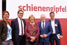 Karin Neumann, SPD-Fraktionsvize Sören Bartol, Bettina Hagedorn, Bahnchef Dr. Rüdiger Grube und Bürgermeister Thomas Keller (v.l.n.r.). (Foto: Büro Hagedorn)