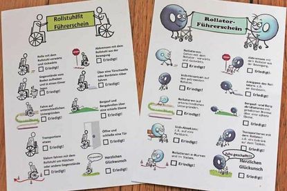 Fit im Umgang mit Rollator und Rollstuhl.