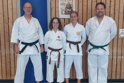 Jens Grunwald (Trainer), Inga Lotta Krämer, Pietje Schultz und Patrick Dieker (v. lks.).