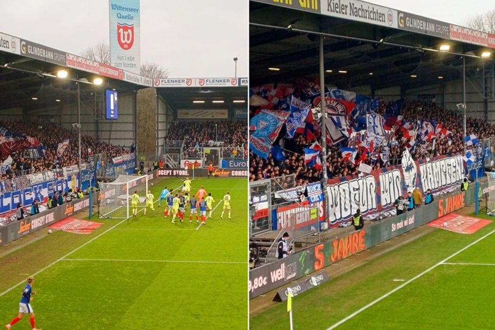 Obwohl sogar Keeper Krumrey mit vorne war, hatte die KSV-Fanszene keinen Grund zum Jubeln.