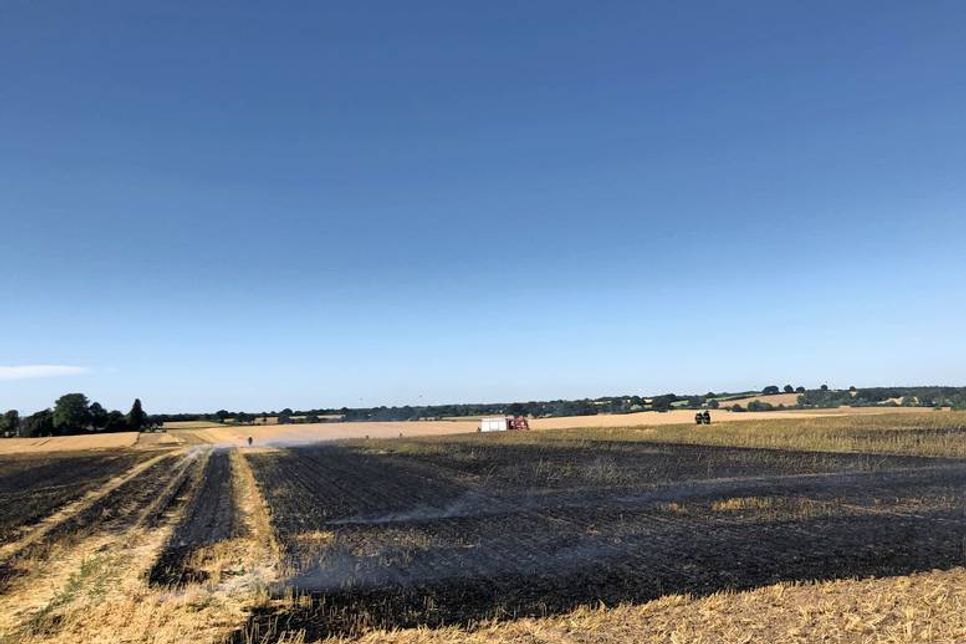 Rettin/Rogerfelde. Wochenlange Trockenheit hat nicht nur die Waldbrandgefahr enorm ansteigen lassen - auch Felder sind bedroht. Aus bislang ungeklärter Ursache stand in Rogerfelde am Dienstagnachmittag plötzlich ein Teil eines abgeernteten Rapsfeldes in Flammen. Der Flächenbrand konnte schnell von den Feuerwehren Neustadt, Altenkrempe und Roge gelöscht werden. Kurze Zeit später musste die Feuerwehr Neustadt erneut ausrücken, um einen Feldbrand zwischen Rettin und Pelzerhaken zu löschen. (sm/ab)