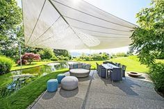 Hochwertige, motorgesteuerte Sonnensegel von SunSquare, exklusiv im Kaben Wintergartenpark.