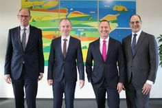 Verstehen sich als Team. Die Vorstände Dirk Dejewski und Dr. Rainer Bouss aus Neumünster sowie Lars Nissen und Stefan Frahm aus Ostholstein - Plön (v. lks.).