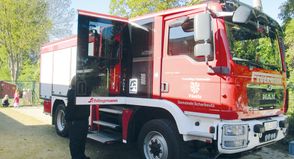 Die Feuerwehr war zu Gast in der Kita Rappelkiste in Pönitz.