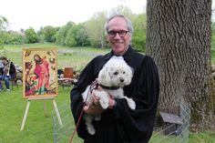 Pastor Arnd Heling mit „Flocke“.