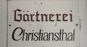 Das alte Gärtnerei-Schild existiert noch heute.