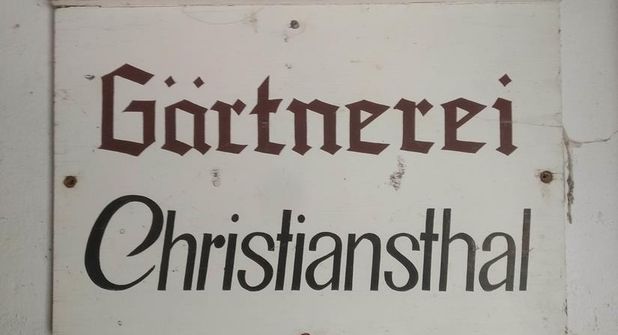 Das alte Gärtnerei-Schild existiert noch heute.