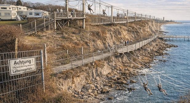 So oder so ähnlich könnte die Attraktion „Tarzan & Jane“ am Uferwanderweg aussehen.(Foto: KI)