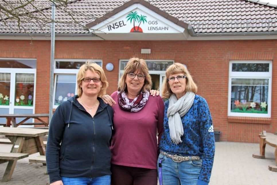 Das Insel-Team mit Katrin Korzanowski, Christel Albrecht und Silvia Plath (v. lks.) (nicht im Bild:Christian Raatz) freut sich darauf, die neuen Schulkinder in ihrer Einrichtung begrüßen zu dürfen.