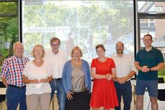 Kamen zu einem Rathausgespräch über mögliche Fördermittel für Stockelsdorf zusammen (v.l.): Jens Andermann (SPD), Sabine Gall-Gratze (BÜNDNIS 90/DIE GRÜNEN), Ralf Labeit (SPD), die Bundestagsabgeordnete Bettina Hagedorn, Bürgermeisterin Julia Samtleben, Bauamtsleiter Jan-Christian Ohm und Klimaschutzmanager Manuel van der Poel.