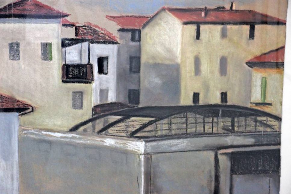 Pastell auf Karton von Katharina Reinshagen.
