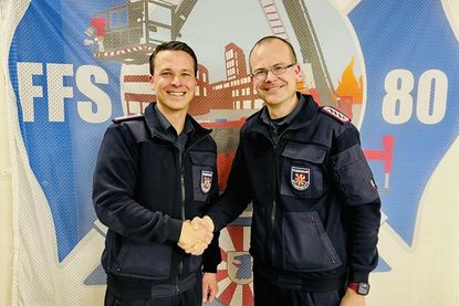 Die neue Ortswehrführung René Konietzny, stellv. OWF und David Siegmund, OWF (v. lks.).