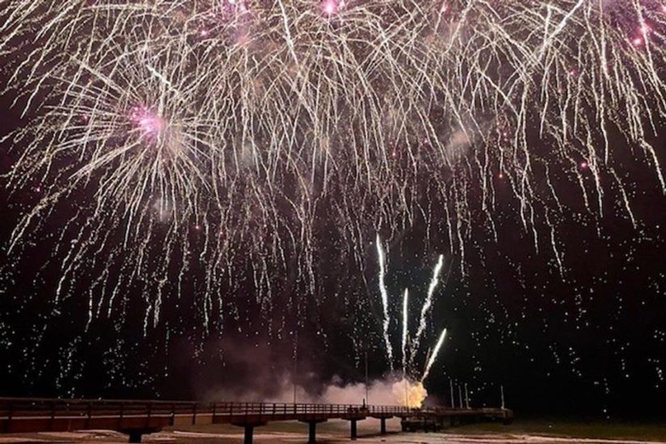 Imposantes Höhenfeuerwerk von der Seebrücke.