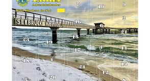 Die neue Seebrücke in Haffkrug ziert diesmal den Adventskalender des Lions Club Lübecker Bucht.