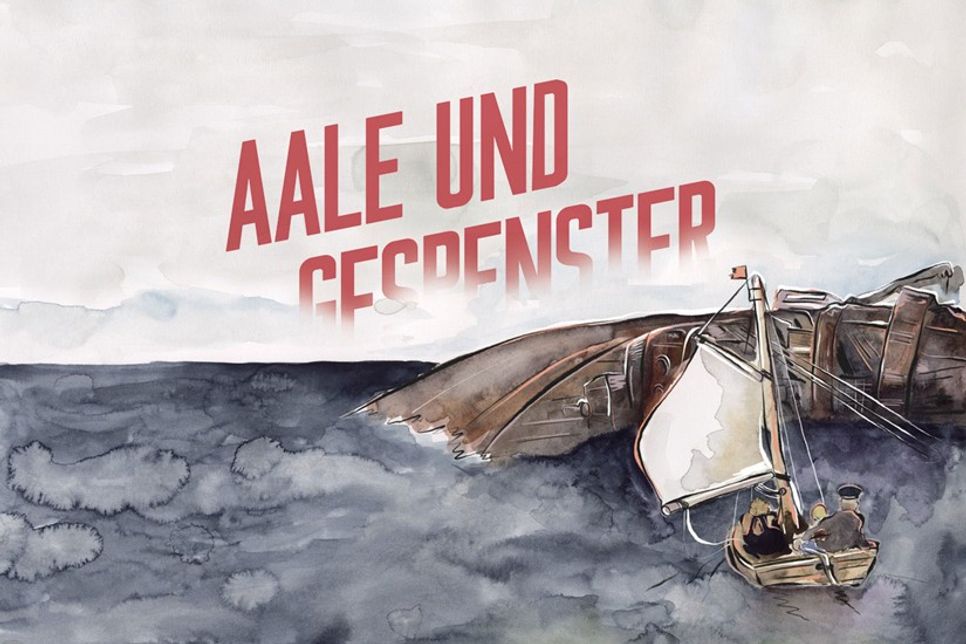 Ausschnitt  aus dem Cover der Graphic Novel „Aale und Gespenster“.
