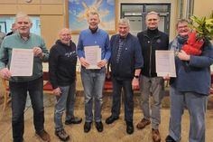 Dietrich Scheil, Klaus Lüdtke, Holger Lorenzen, Heiner Peters, Uwe Boldt und Friederike Lorenzen (v. lks.).