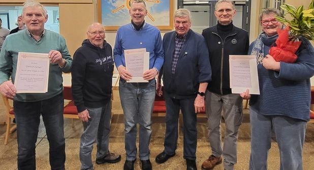 Dietrich Scheil, Klaus Lüdtke, Holger Lorenzen, Heiner Peters, Uwe Boldt und Friederike Lorenzen (v. lks.).
