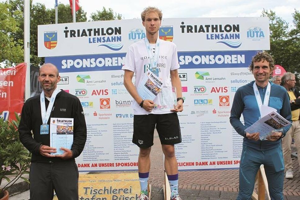 Podium der Triple-Männer: Thorsten Eckert, Tomasz Maksymowicz, Richard Jung