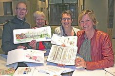 Das Organisationsteam der Eutiner UrbanSketcher (v.l.): Kai Schluck, Ulrike Plötz, Petra Döhring, Annett Schroeder.